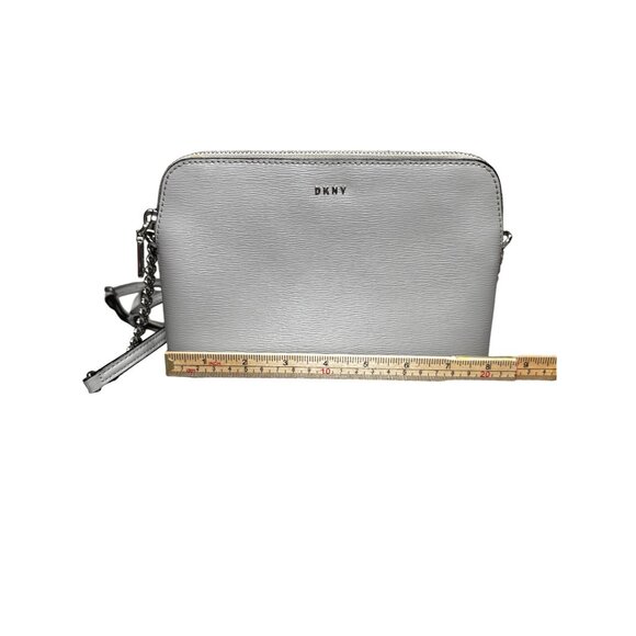 DKNY Silver Crossbody Bag With Chain Strap & Adjustable Leather Strap - Picture 13 of 14